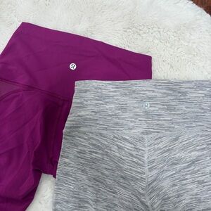 lululemon athletica Women's Magenta and Heather Gray leggings bundle